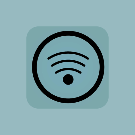 wireless symbol in circle, in square, on pale blue backgroundのイラスト素材