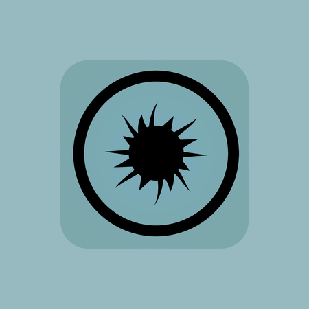 Starburst in circle, in square, on pale blue backgroundのイラスト素材