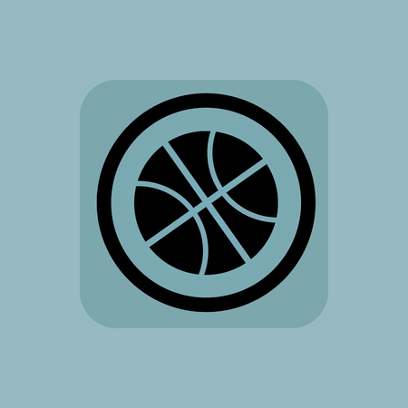 Basketball ball in circle, in square, on pale blue backgroundのイラスト素材