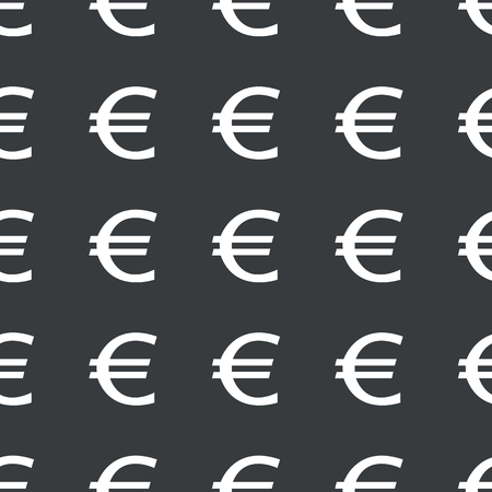 White euro symbol repeated on black backgroundのイラスト素材