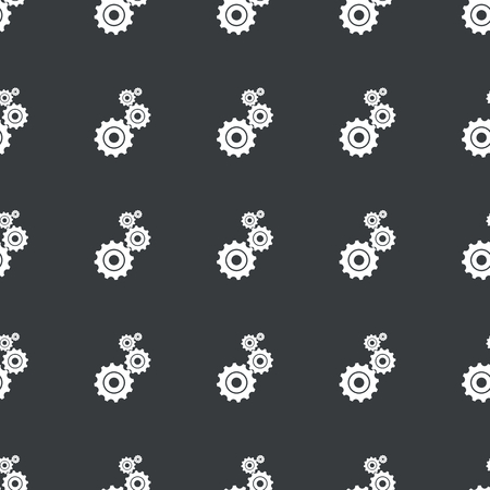 White image of four gears repeated on black backgroundのイラスト素材