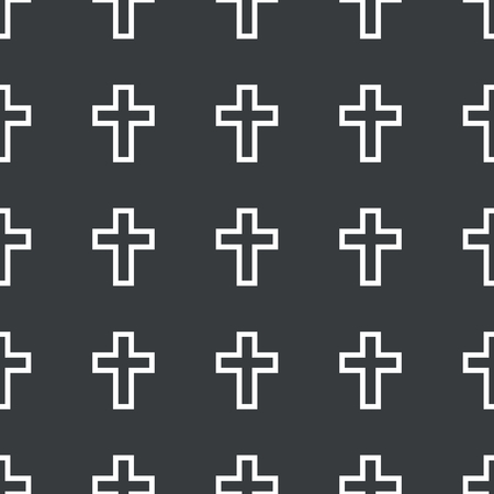 White image of christian cross repeated on black backgroundのイラスト素材