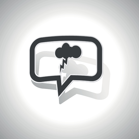 Curved chat bubble with cloud with lightning and shadow, on whiteのイラスト素材