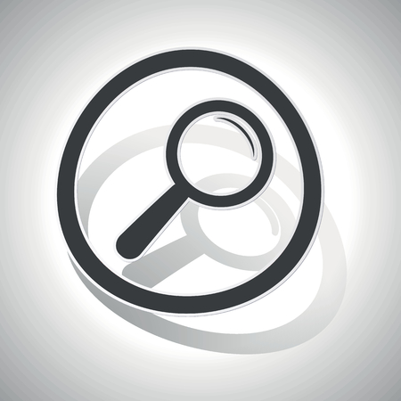 Search sign sticker, curved, with outlining and shadowのイラスト素材