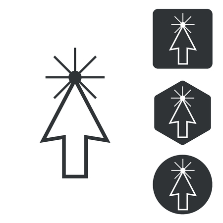 Arrow cursor icon set, monochrome, isolated on whiteのイラスト素材
