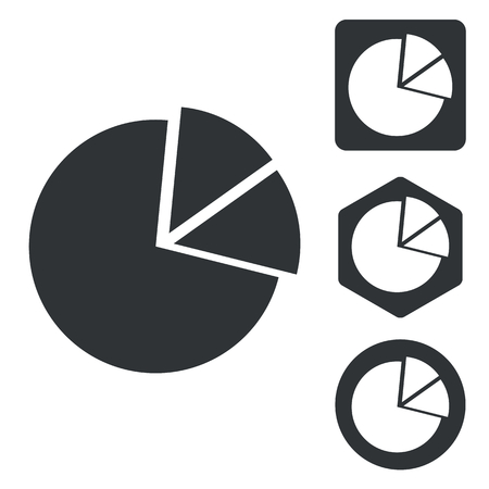 Diagram icon set, monochrome, isolated on whiteのイラスト素材