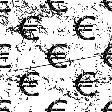 Euro pattern grunge, black image on white backgroundのイラスト素材