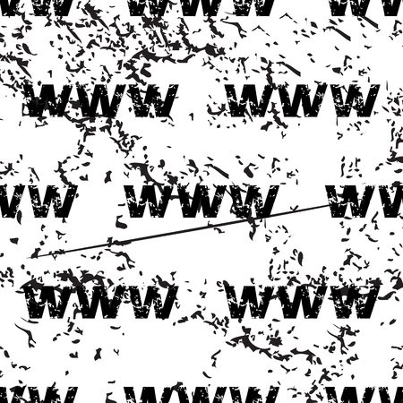 WWW pattern grunge, black image on white backgroundのイラスト素材