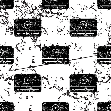 Mediaplayer window pattern, grunge, black image on white backgroundのイラスト素材