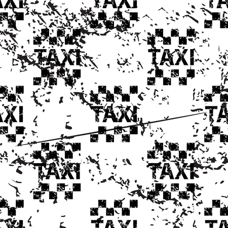 Taxi pattern, grunge, black image on white backgroundのイラスト素材