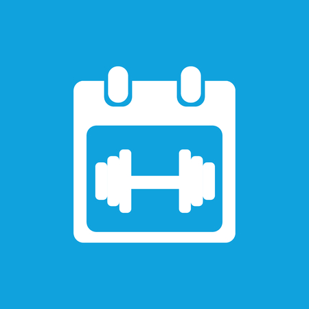 Weightlifting schedule icon, simple white image isolated on blue backgroundのイラスト素材