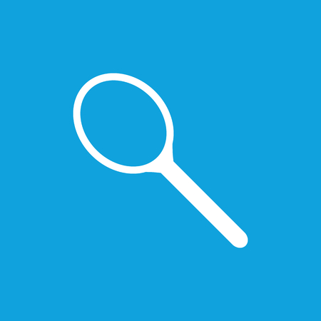Tennis racket icon, simple white image isolated on blue backgroundのイラスト素材
