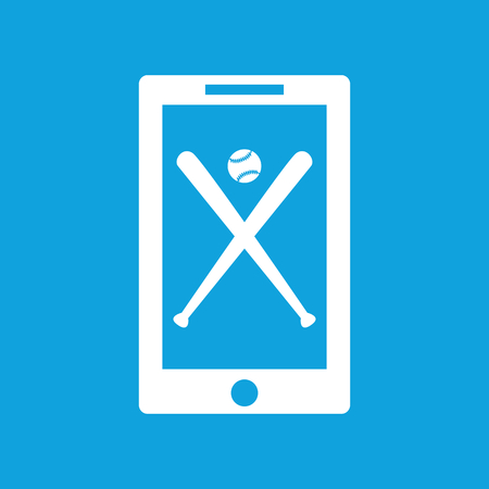 Baseball app icon, simple white image isolated on blue backgroundのイラスト素材