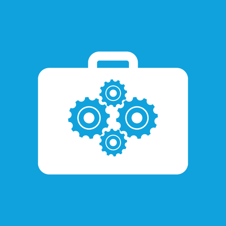 Tool bag icon, simple white image isolated on blue backgroundのイラスト素材