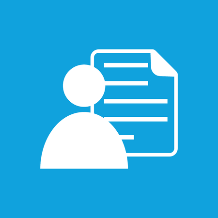 Profile icon, simple white image isolated on blue backgroundのイラスト素材