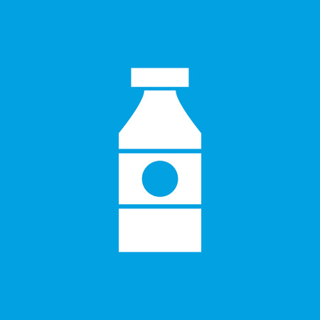 Sauce bottle icon, white simple image isolated on blue backgroundのイラスト素材