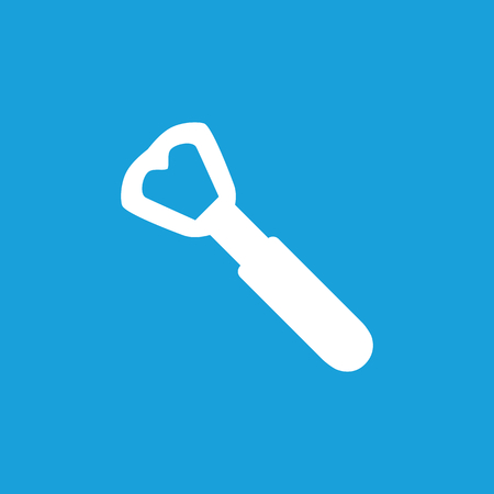 Bottle opener icon, white simple image isolated on blue backgroundのイラスト素材