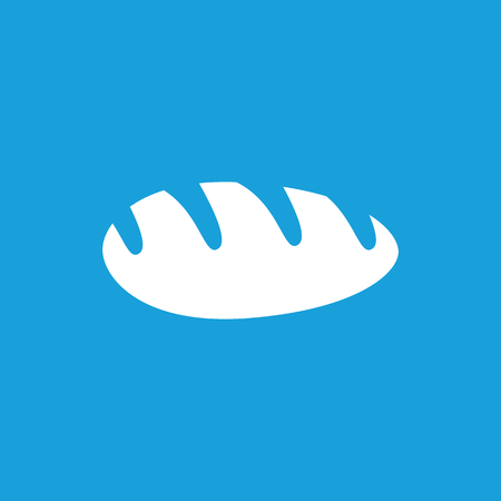 Long loaf icon, white simple image isolated on blue backgroundのイラスト素材
