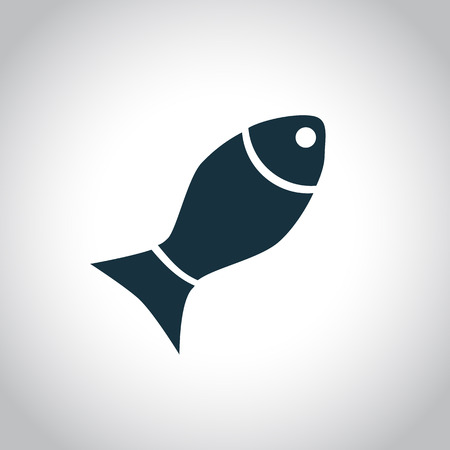 Fish black icon on a white background. Flat symbolのイラスト素材