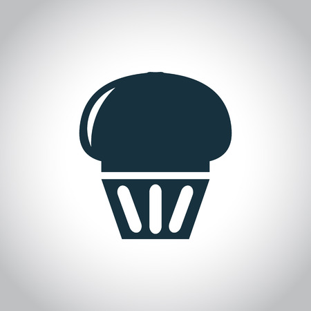 Cupcake black icon . Desserts and confectionery. Single symbol isolated on a white backgroundのイラスト素材