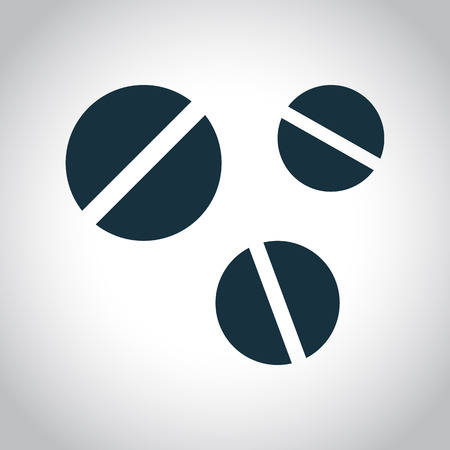3 round pills icon. Black flat symbol isolated on a white backgroundのイラスト素材