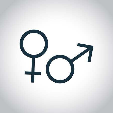 Gender symbol. Black flat icon isolated on a white backgroundのイラスト素材