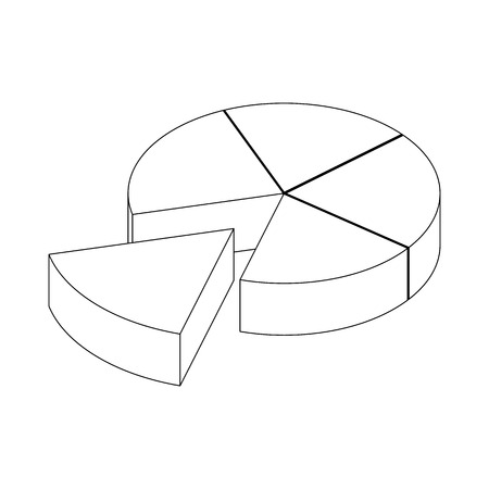 Segmented diagram icon in isometric 3d style isolated on white backgroundのイラスト素材