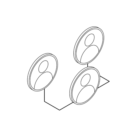 Social network icon in isometric 3d style isolated on white backgroundのイラスト素材