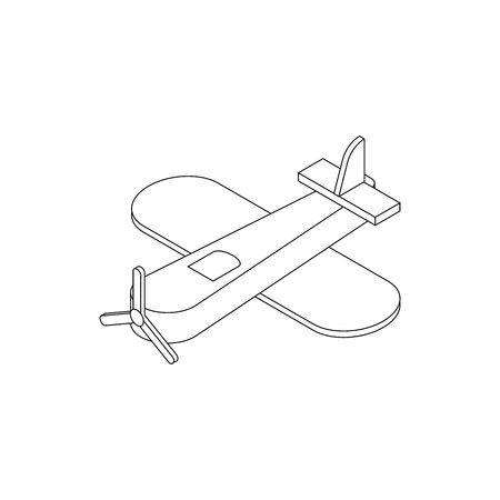 Toy plane icon in isometric 3d style isolated on white backgroundのイラスト素材