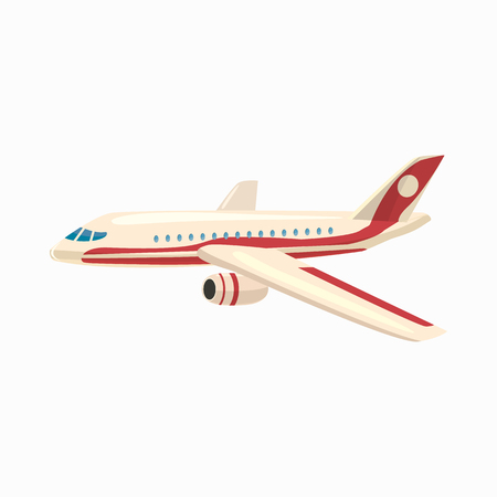 Airplane icon in cartoon style isolated on white backgroundのイラスト素材