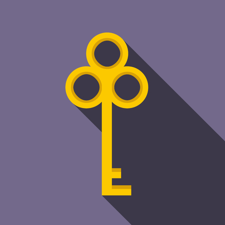 Cold key icon in flat style on a violet backgroundのイラスト素材