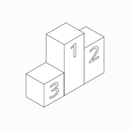 Winners podium icon in isometric 3d style on a white backgroundのイラスト素材
