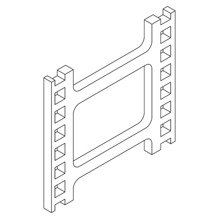 Film strip icon in isometric 3d style on a white backgroundのイラスト素材
