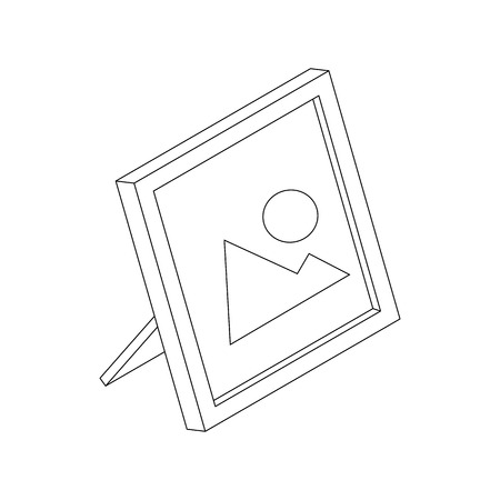 Photo frame icon in isometric 3d style on a white background