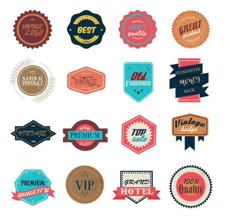 Vintage labels set isolated on white backgroundのイラスト素材