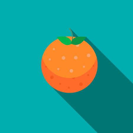 Orange fruit icon in flat style with long shadowのイラスト素材