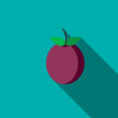 Plum icon in flat style with long shadowのイラスト素材