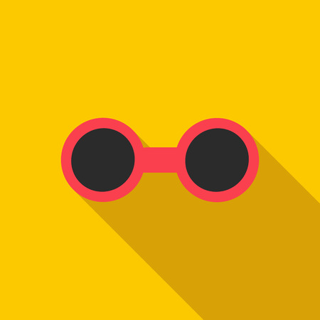 Sunglasses icon in flat style with long shadow. Sun protection symbolのイラスト素材