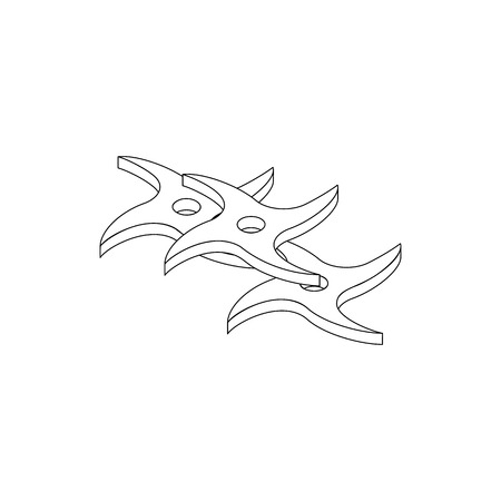 Flying knife icon in isometric 3d style isolated on white backgroundのイラスト素材