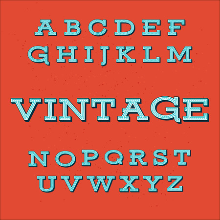 Retro Vintage Style Alphabet font for any designのイラスト素材