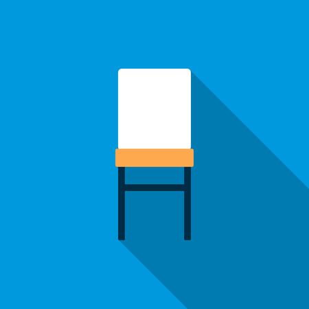 Front of chair icon in flat style with long shadow. Home and interior symbolのイラスト素材