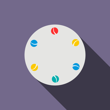 Juggling balls icon in flat style on a violet backgroundのイラスト素材