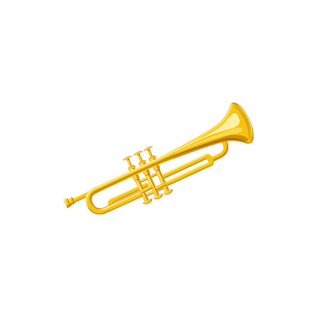 Brass trumpet icon in cartoon style on a white backgroundのイラスト素材