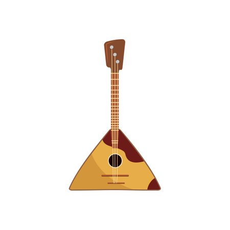 Balalaika icon in cartoon style on a white backgroundのイラスト素材