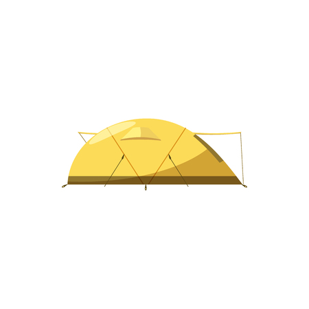 Yellow tent icon in cartoon style on a white backgroundのイラスト素材