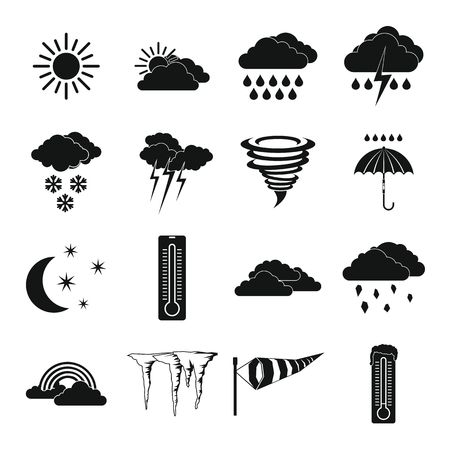 Weather set icons in simple style for any designのイラスト素材