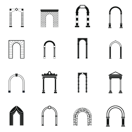 Arch set icons in simple style for any designのイラスト素材