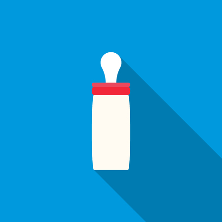 Feeding bottle icon in flat style with long shadow. Child care symbolのイラスト素材