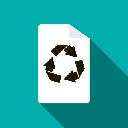 Recycling icon in flat style with long shadowのイラスト素材