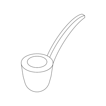 Smoke pipe icon in isometric 3d style on a white backgroundのイラスト素材